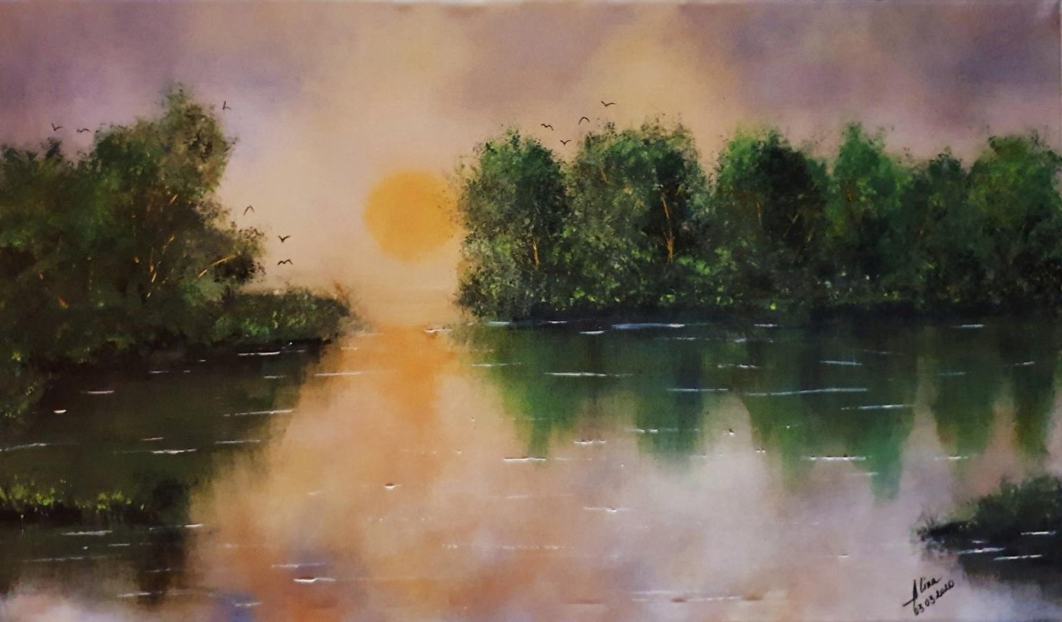 ArteDiAlina.com painting: Memories of green